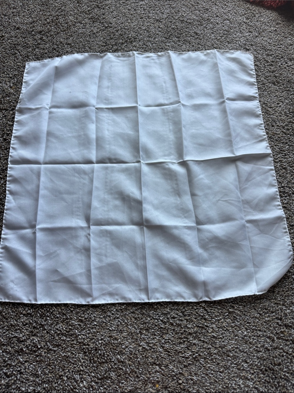 Vintage Qiana Brand White Pocket Square